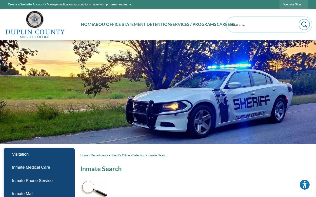 Duplin County 24 hour release search instructions