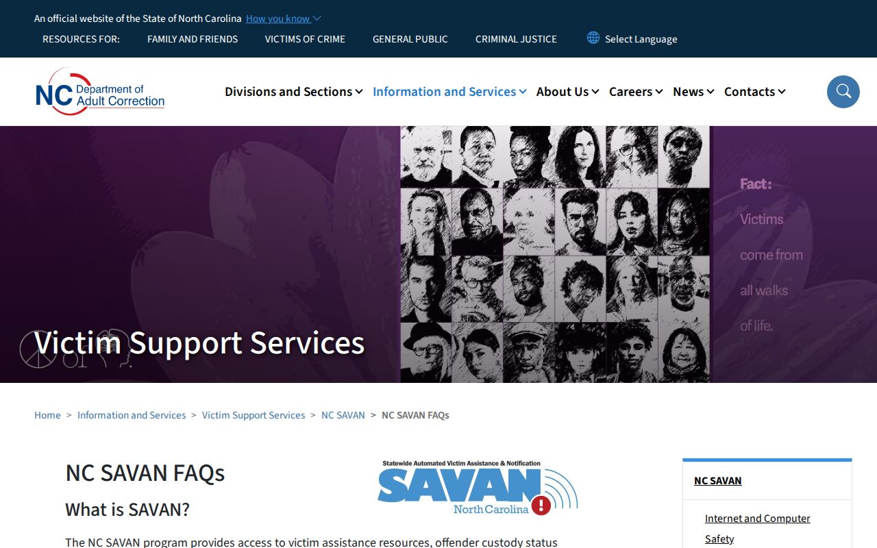 NC SAVAN transfer and Duplin County release alert guidance